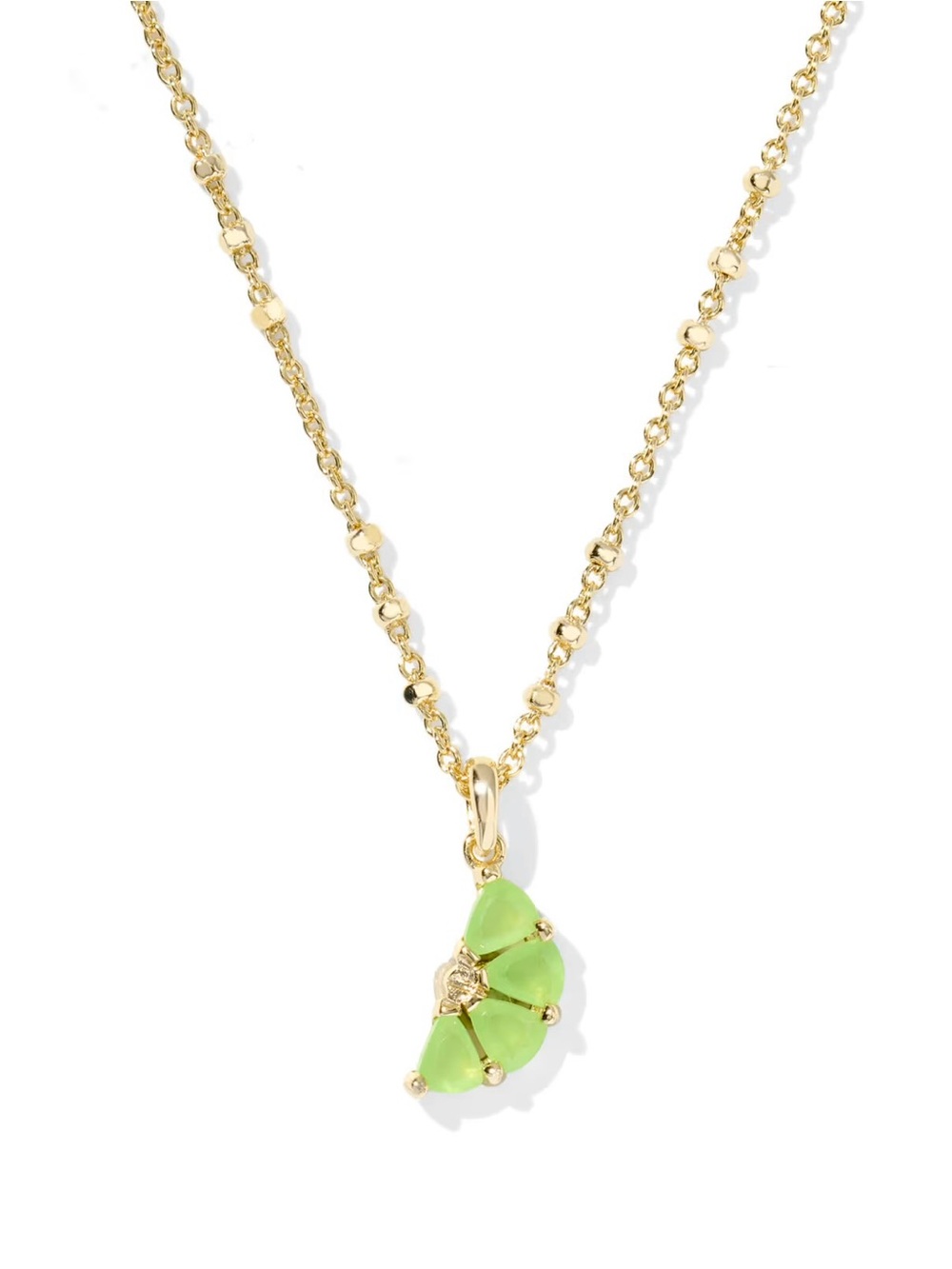 Kendra Scott Lime Gold Short Pendant Necklace